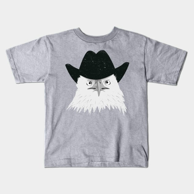 Eagle Cowboy Hipster Kids T-Shirt by propellerhead